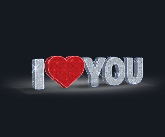 Figura 3D I LOVE YOU (1,6 x 6,7 x 0,3m)